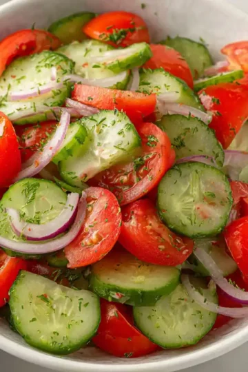 Cucumber Tomato Salad with Red onion Recipe