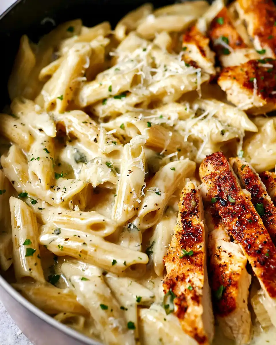 Garlic Parmesan Chicken Pasta easy recipe