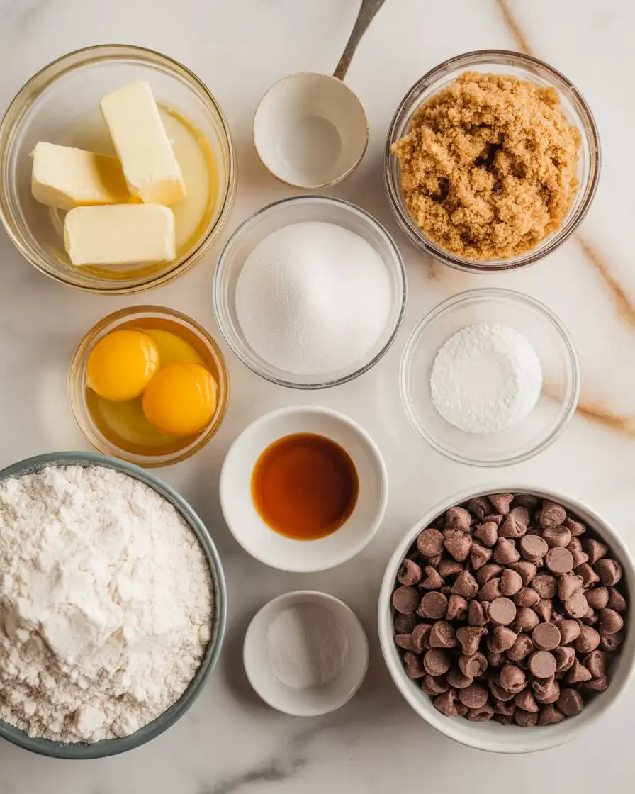 Ingredients Of Brown Butter Chocolate Chip Cookies