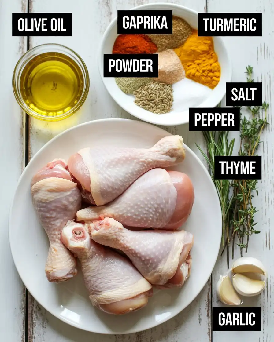 Ingredients of Baked Chicken Drumsticks