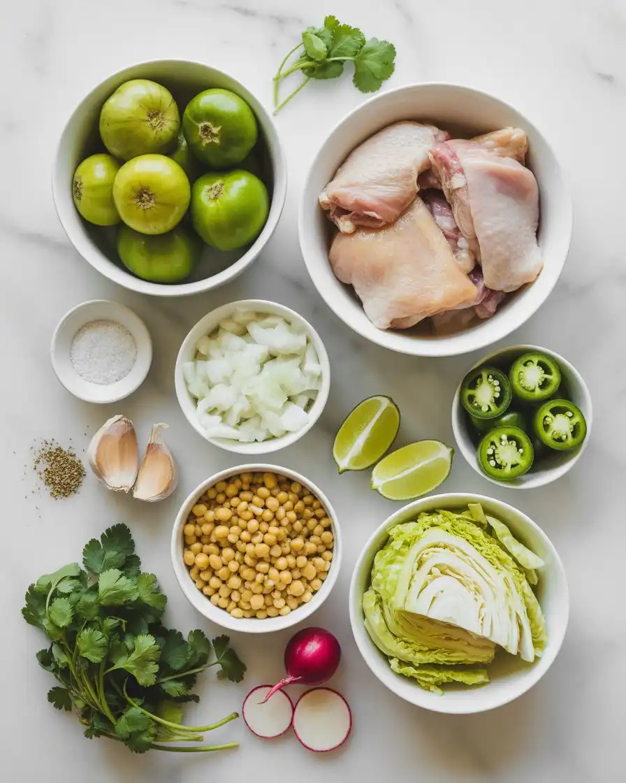 Ingredients of Chicken Pozole Verde Recipe