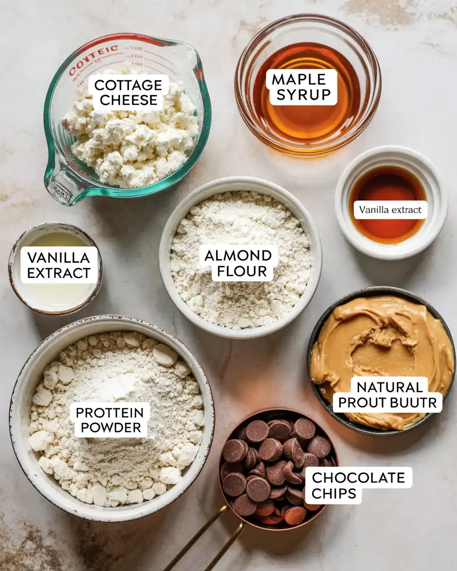 Ingredients of Cottage Cheese Cookie Dough