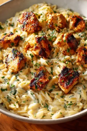 Creamy Parmesan Orzo with Chicken