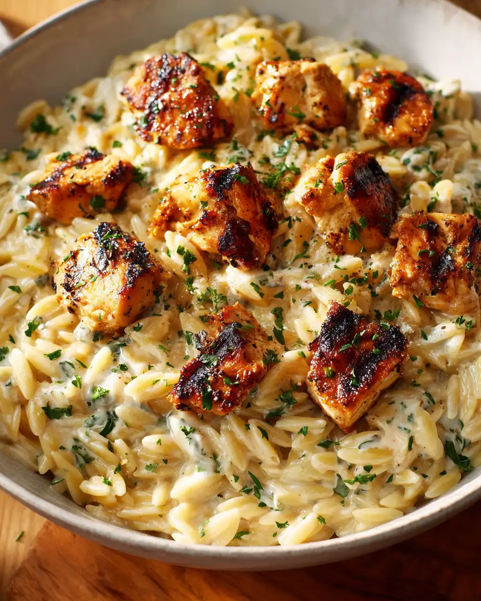 Creamy Parmesan Orzo with Chicken