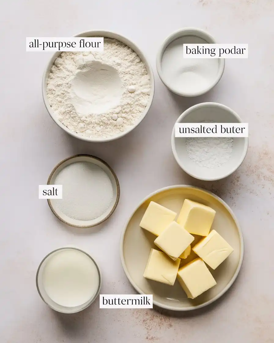 Ingredients of Buttermilk Biscuits