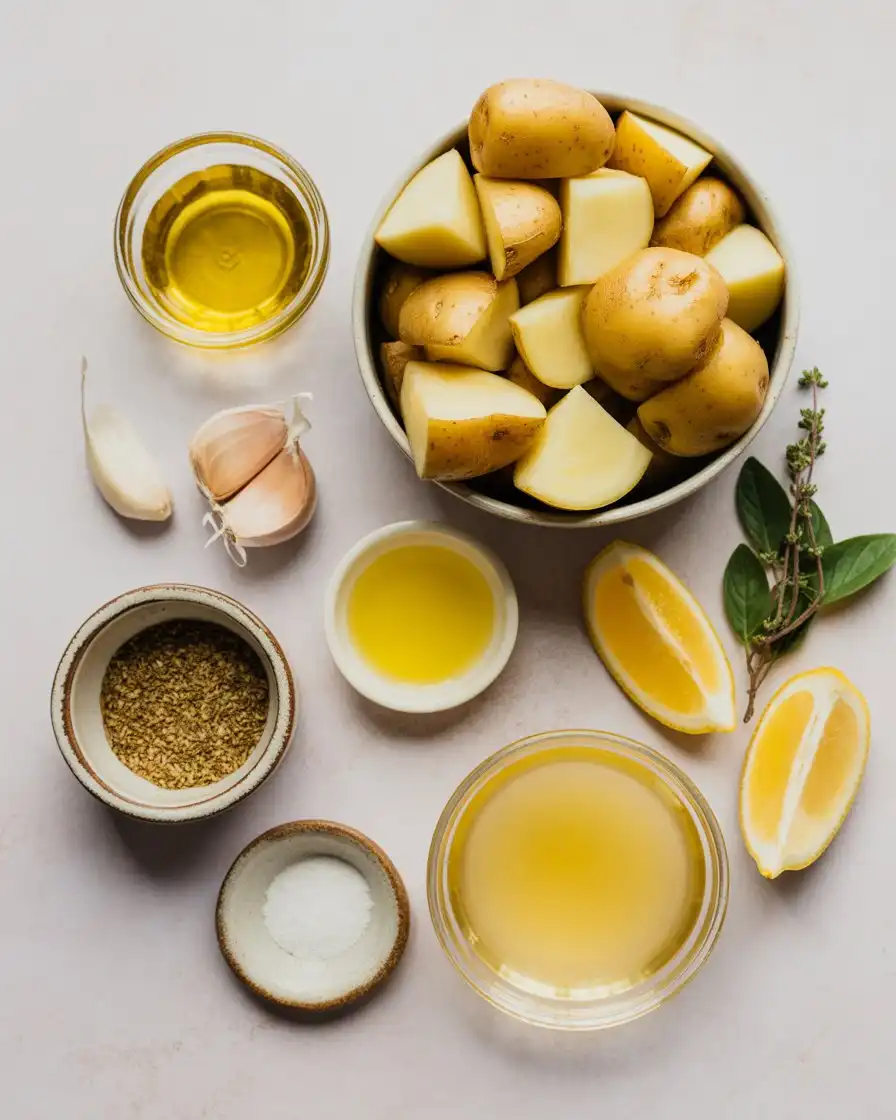 Ingredients of Greek Lemon Potatoes