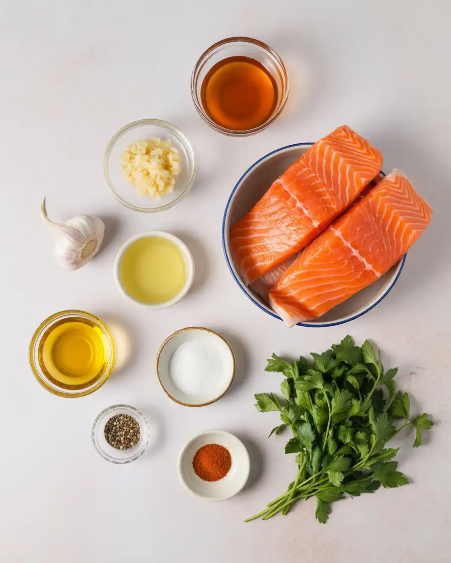 Ingredients of Honey Garlic Salmon