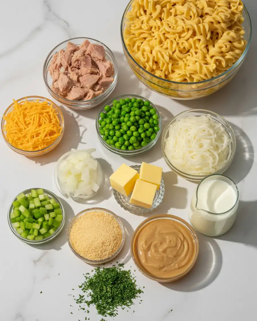 Ingredients of Tuna Noodle Casserole