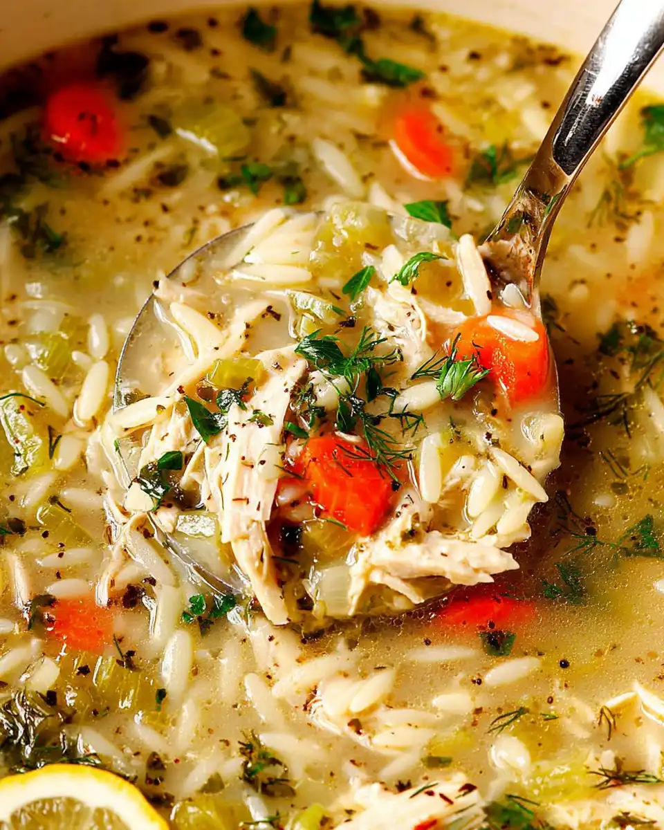 Lemon Chicken Orzo Soup