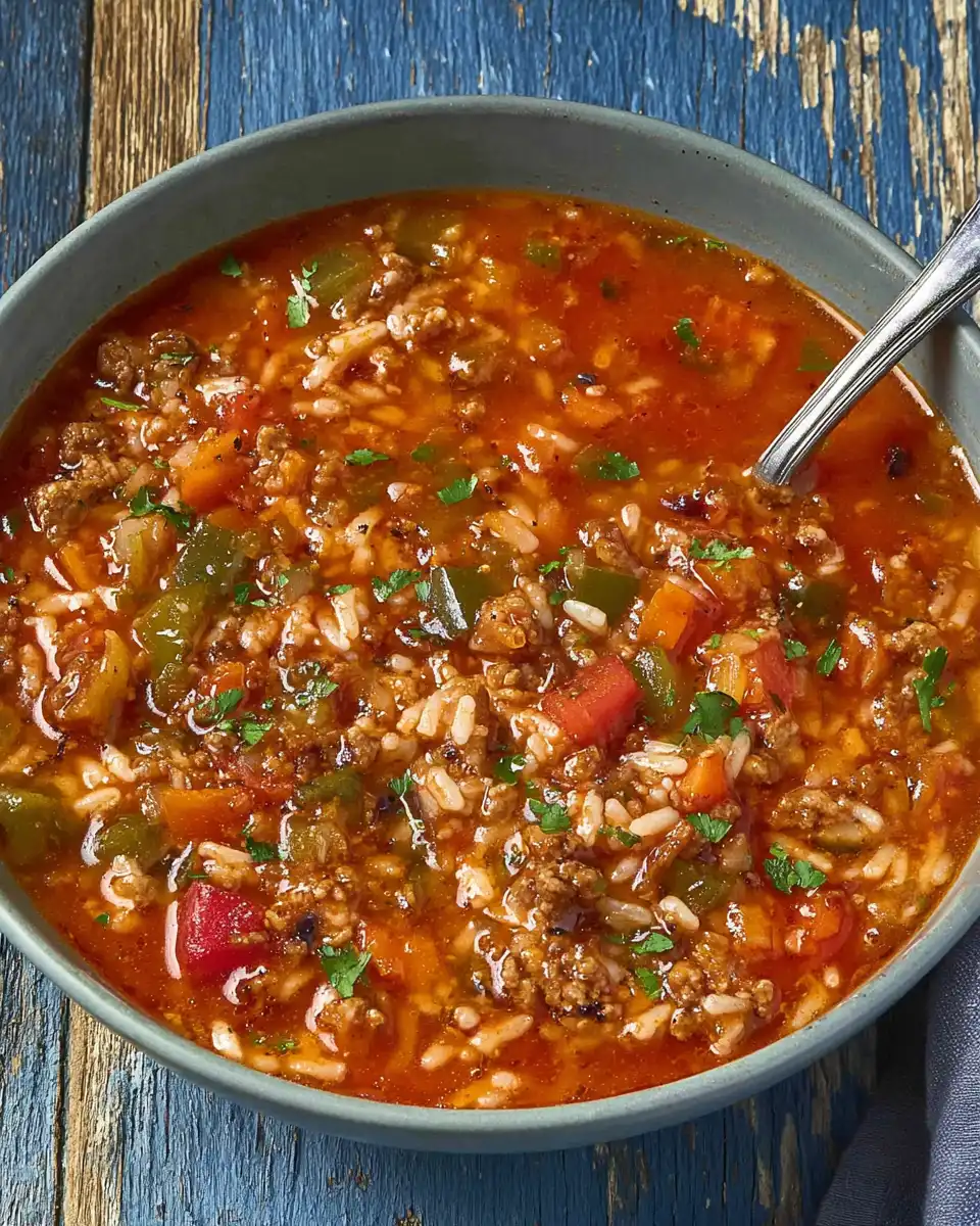 Homemade Stuffed Pepper Soup