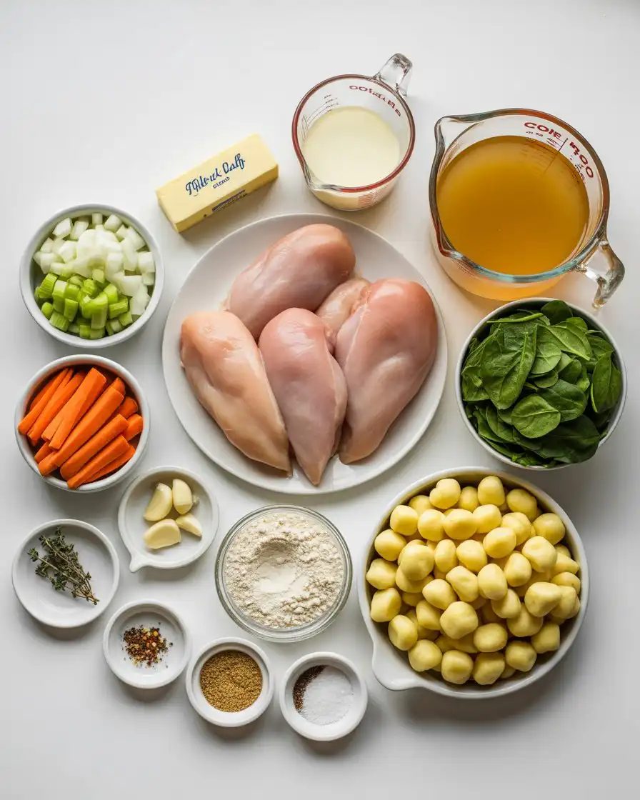 Ingredients of Chicken Gnocchi Soup