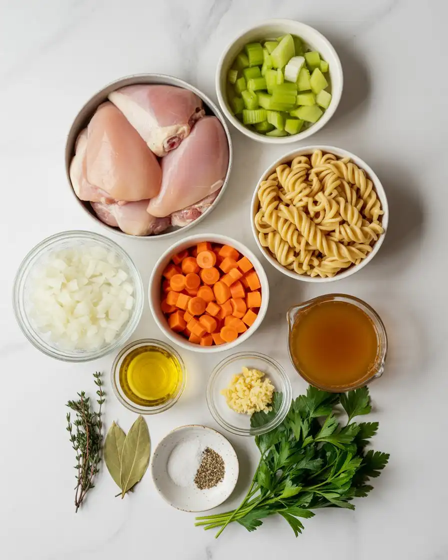 Ingredients of Chicken Noodle Soup