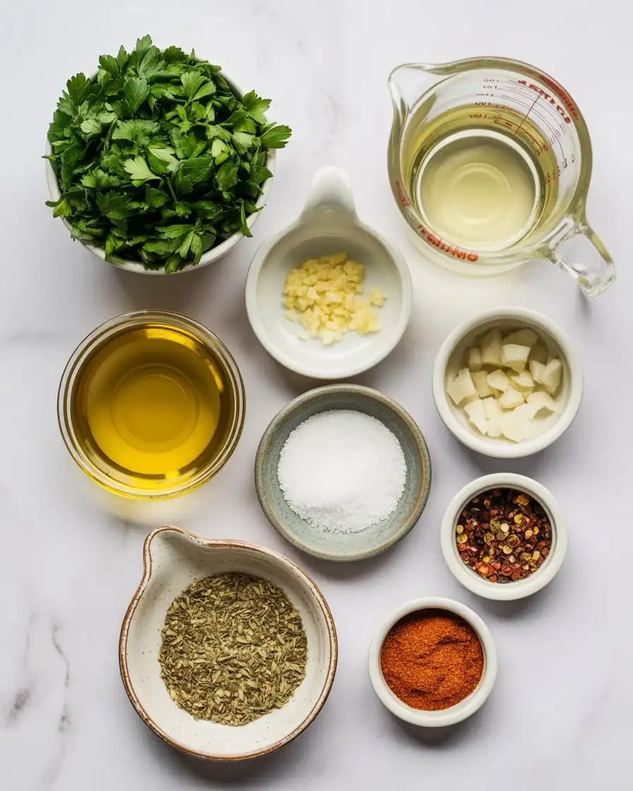 Ingredients of Chimichurri Sauce Recipe