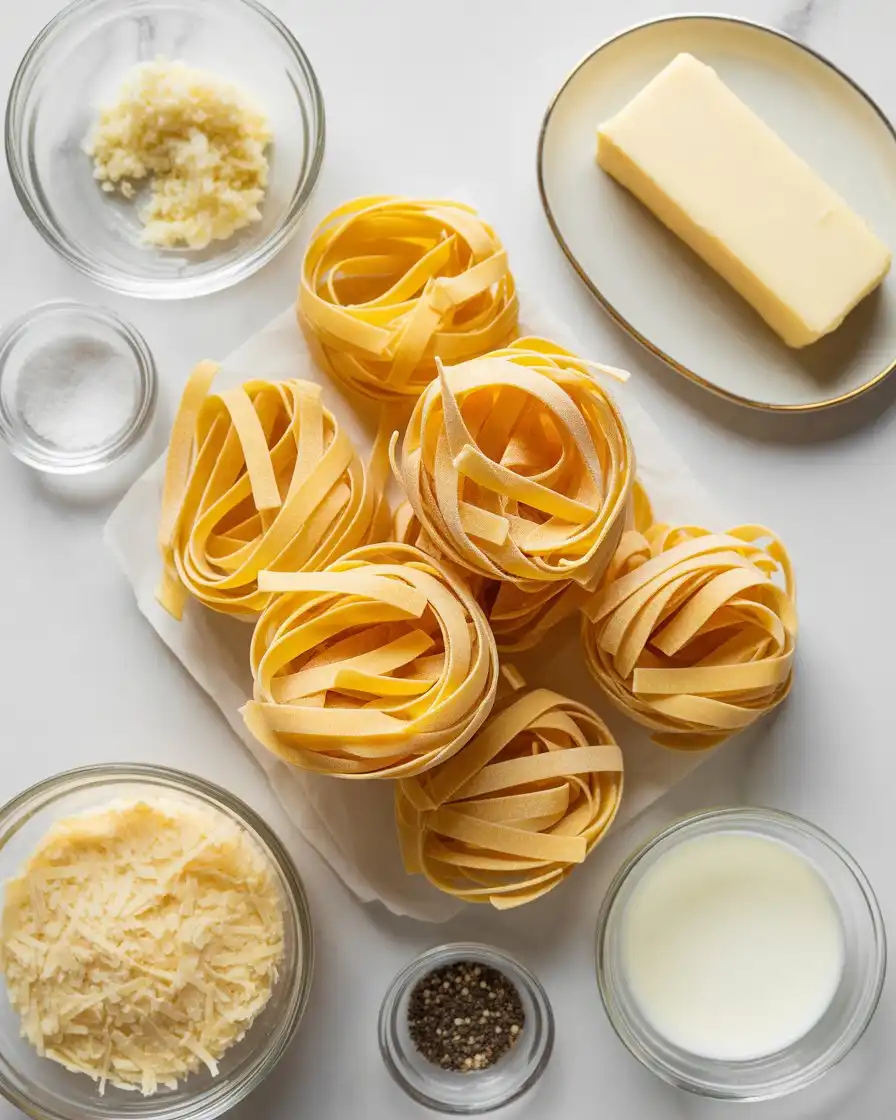 Ingredients of Fettuccine Alfredo