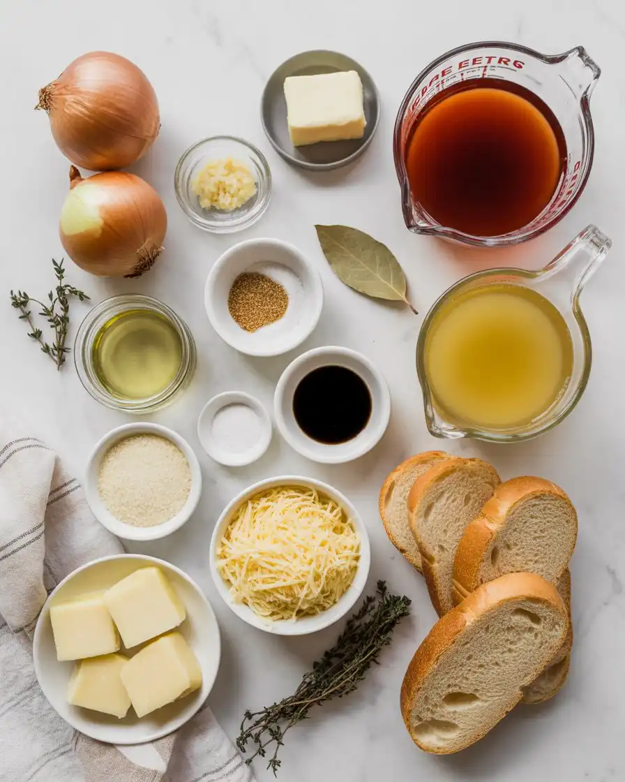 Ingredients of French Onion Soup
