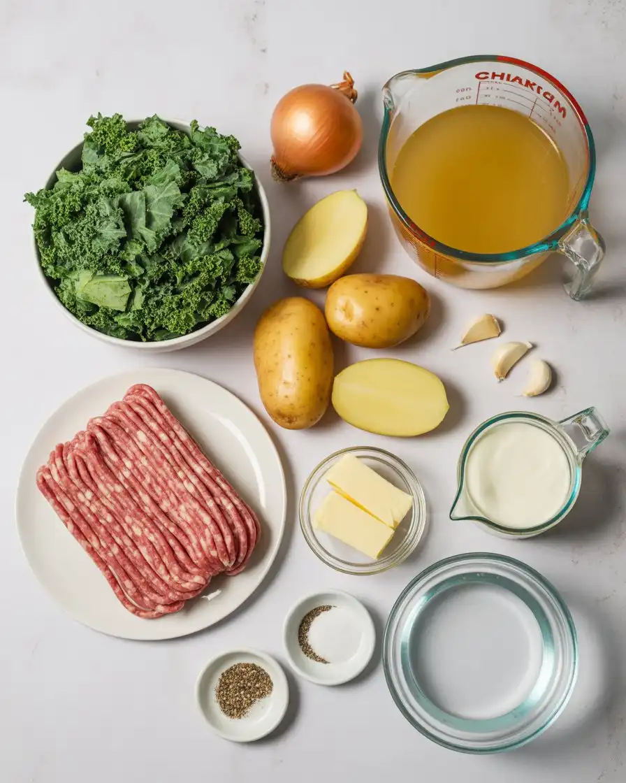 Ingredients of Zuppa Toscana Soup
