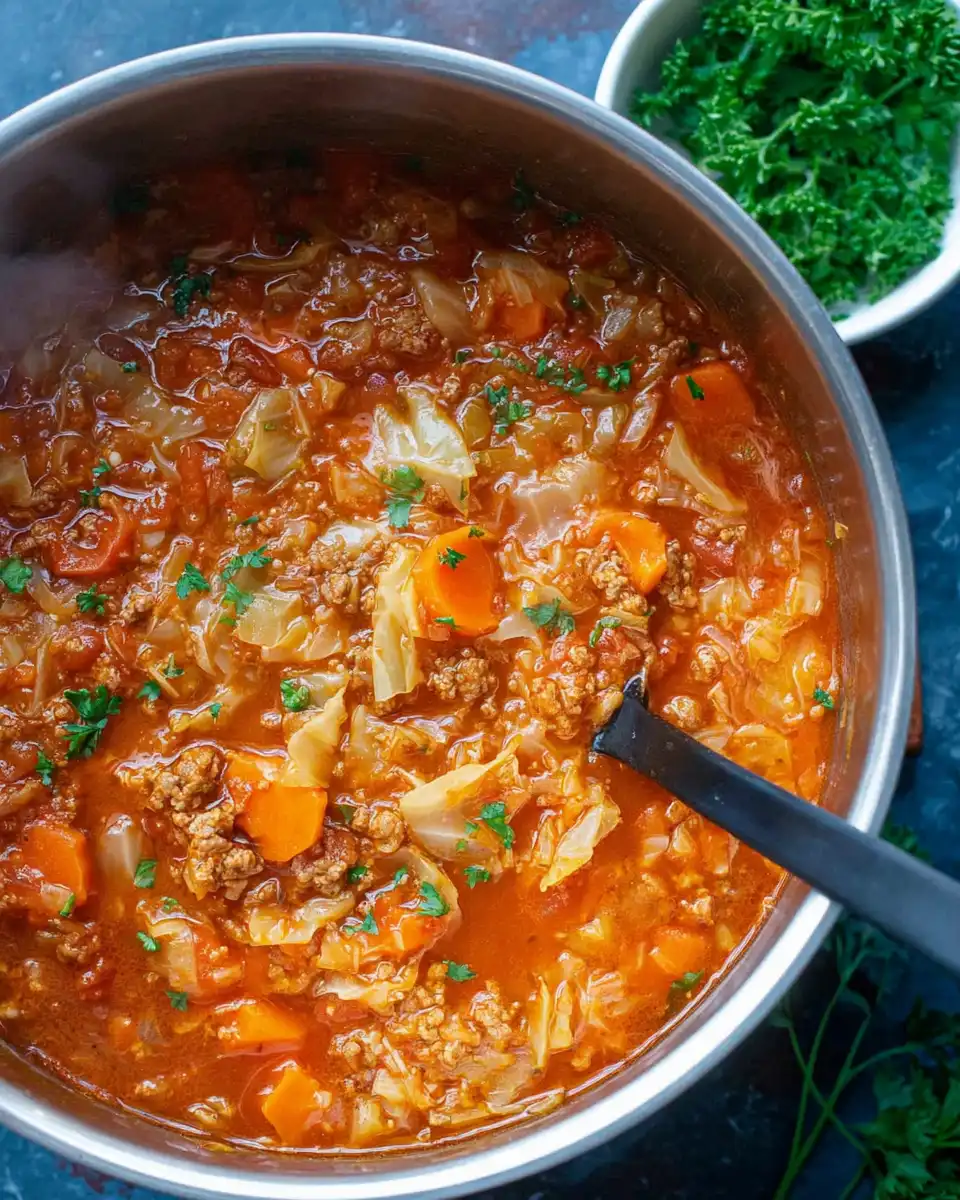 Oven Cabbage Roll Soup