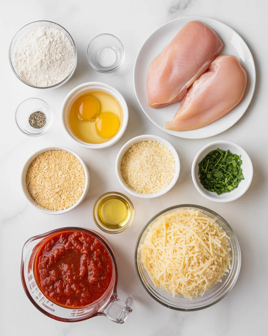 Ingredients of Chicken Parmesan Recipe baked