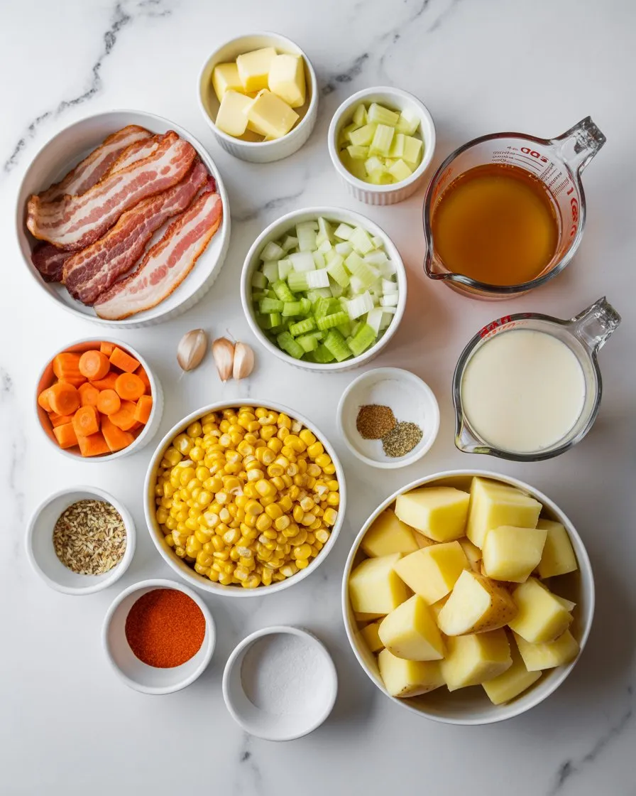 Ingredients of Creamy Corn Chowder Recipe