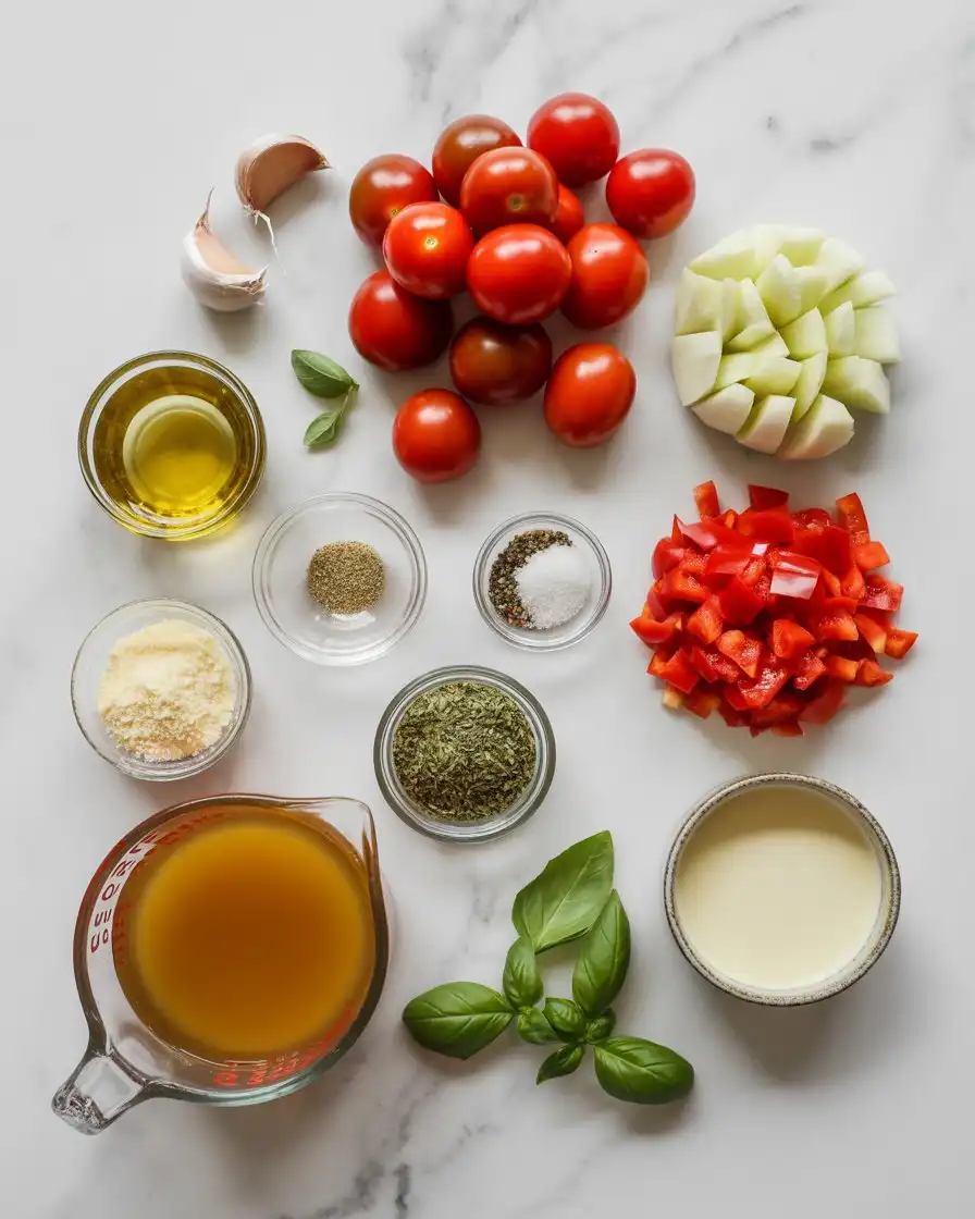 Ingredients of Homemade Tomato Soup