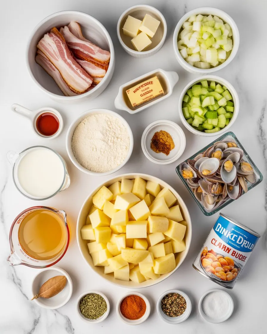 Ingredients of New England Clam Chowder Recipe
