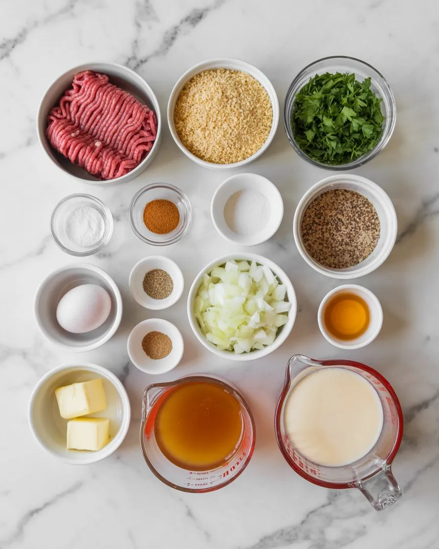 Ingredients of Swedish Meatballs