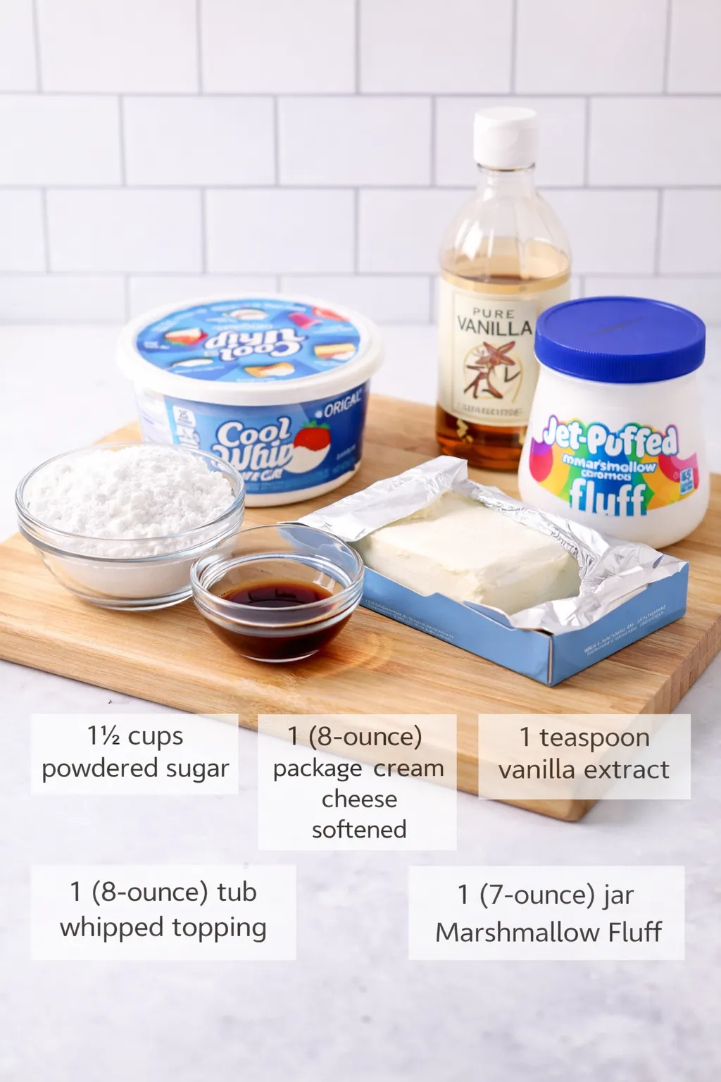 Ingredients of Fruit Dip Recipe