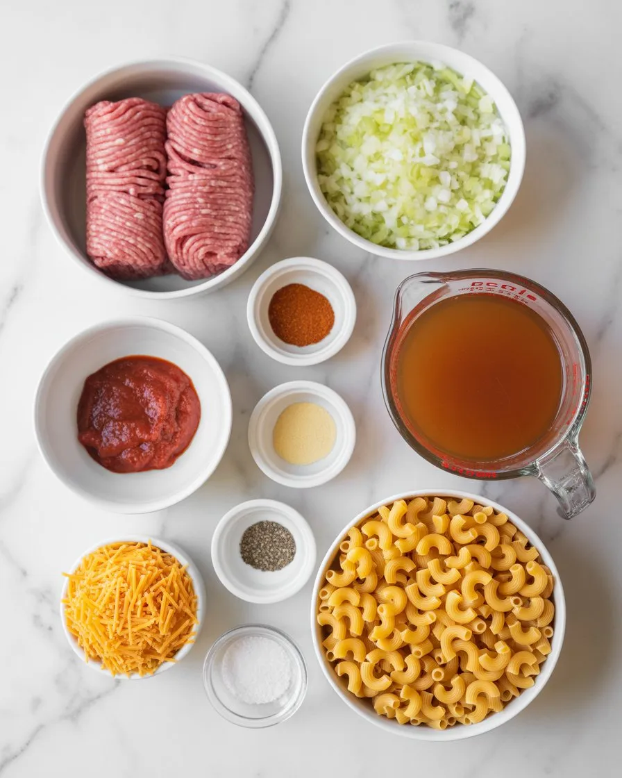 Ingredients of Homemade Hamburger Helper