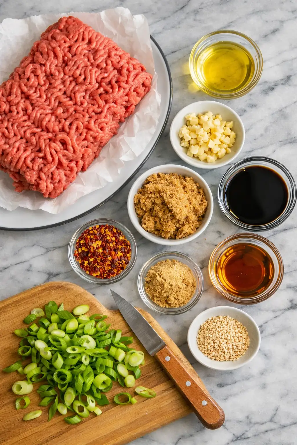 Ingredients of Korean Beef Bowl