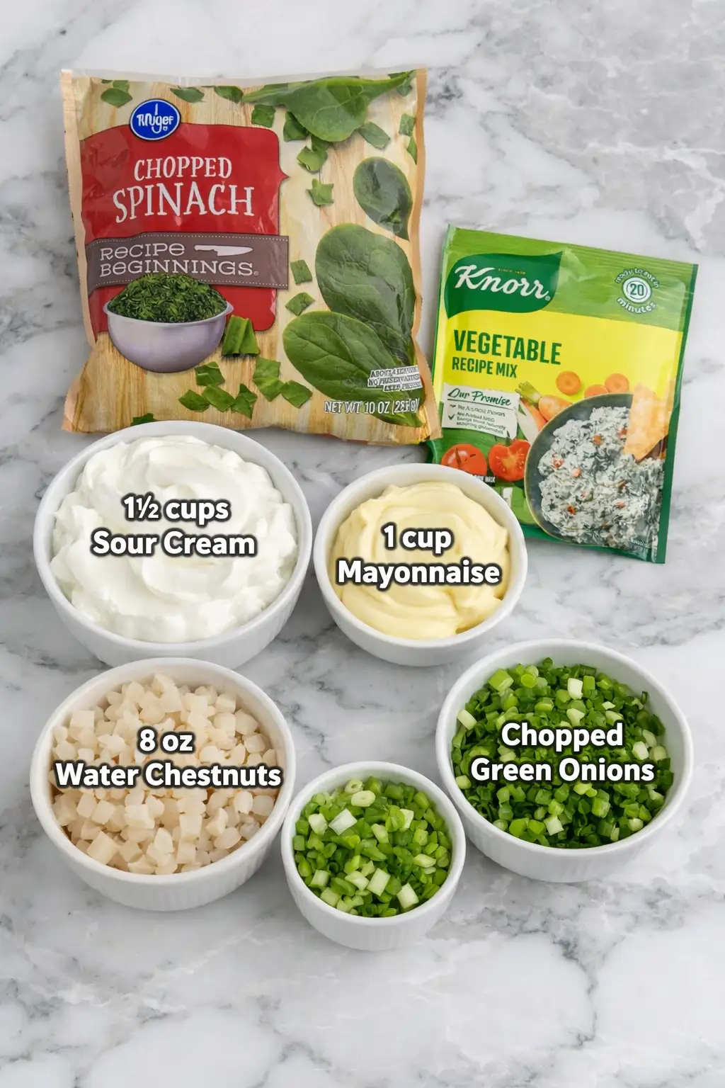 Ingredients of Spinach Dip Recipe